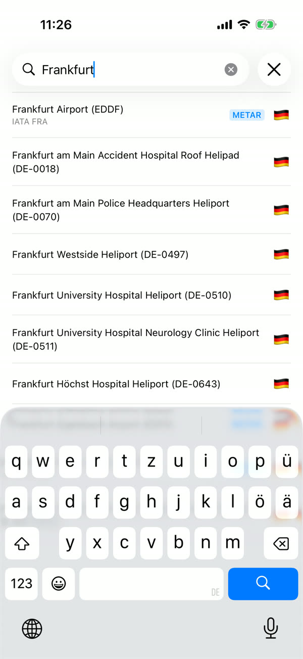 Flugplatzsuche