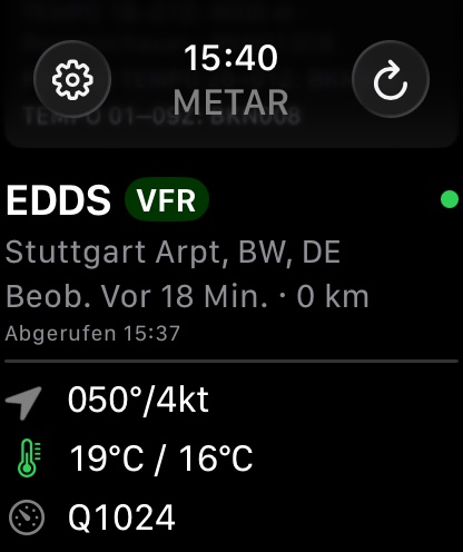Watch-App: Station und dekodierte Werte